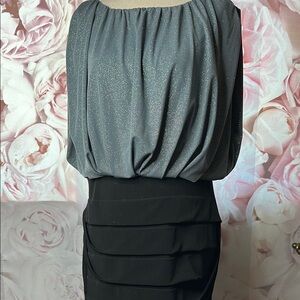 Enfocus Studio Green Silver glittery dress